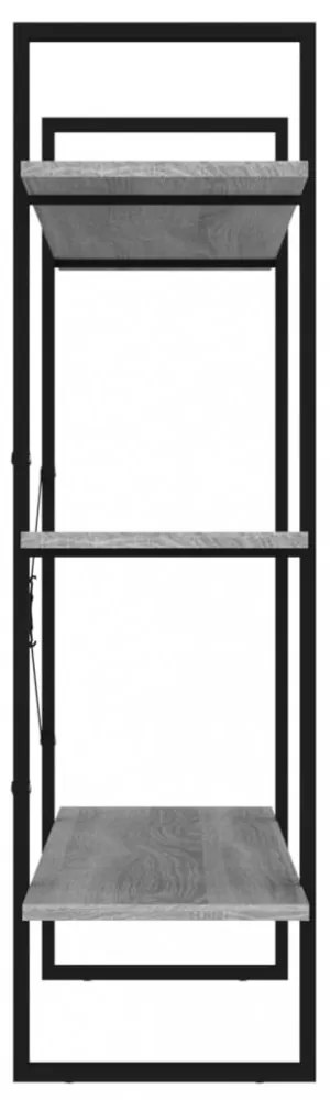 szürke sonoma színű szerelt fa könyvszekrény 100 x 30 x 105 cm