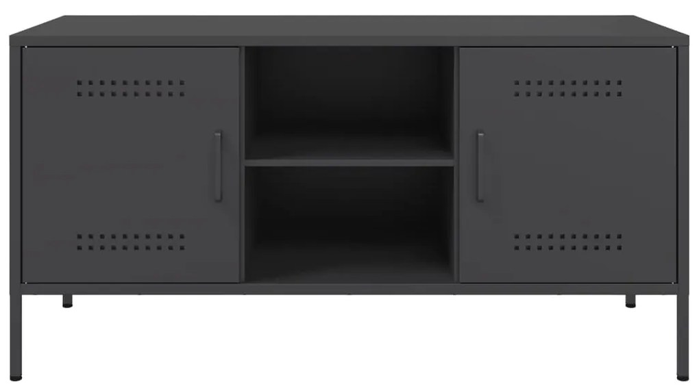 fekete acél TV-szekrény 100,5 x 39 x 50,5 cm
