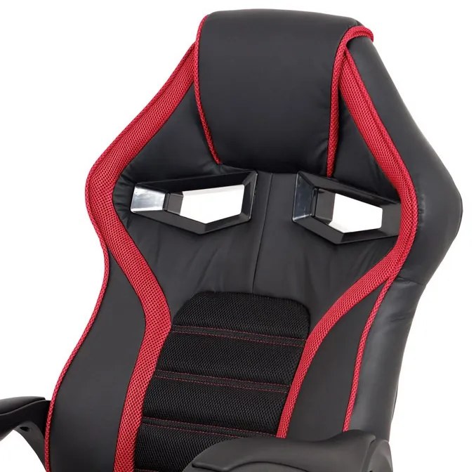 Gamerszék, Fekete Ekobőr, Hinta Mechanikával. KA-G406 RED