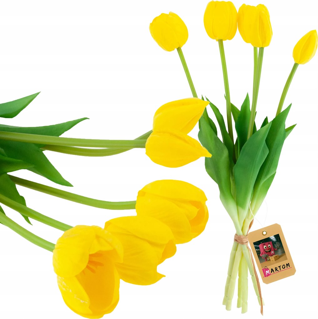 Tulipán csokor tulipán Művirágok élő nád gumírozott 5db