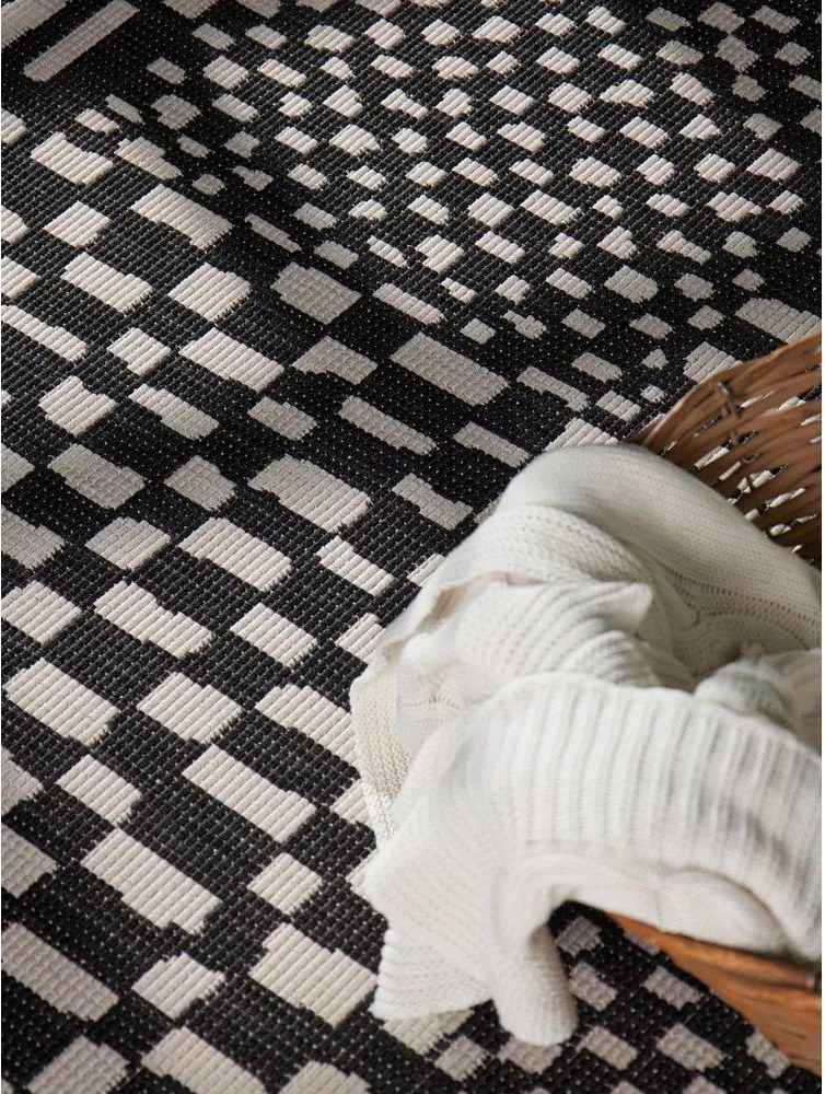 Fekete-krémszínű kültéri-beltéri szőnyeg 160x230 cm Haringey Barkham – Ted Baker