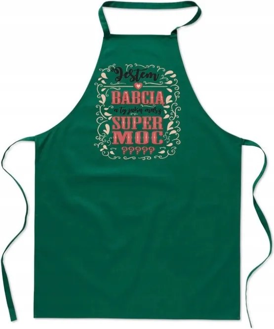 Konyhai Kötény zöld Nagymama Szuper Erő ajándék FA_444_z