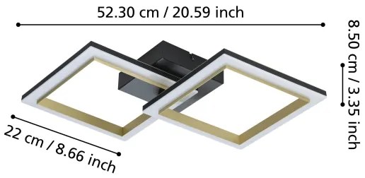 Eglo 901225-LED Dimmelhető mennyezeti lámpa CALLIERA LED/18,4W/230V fekete/arany