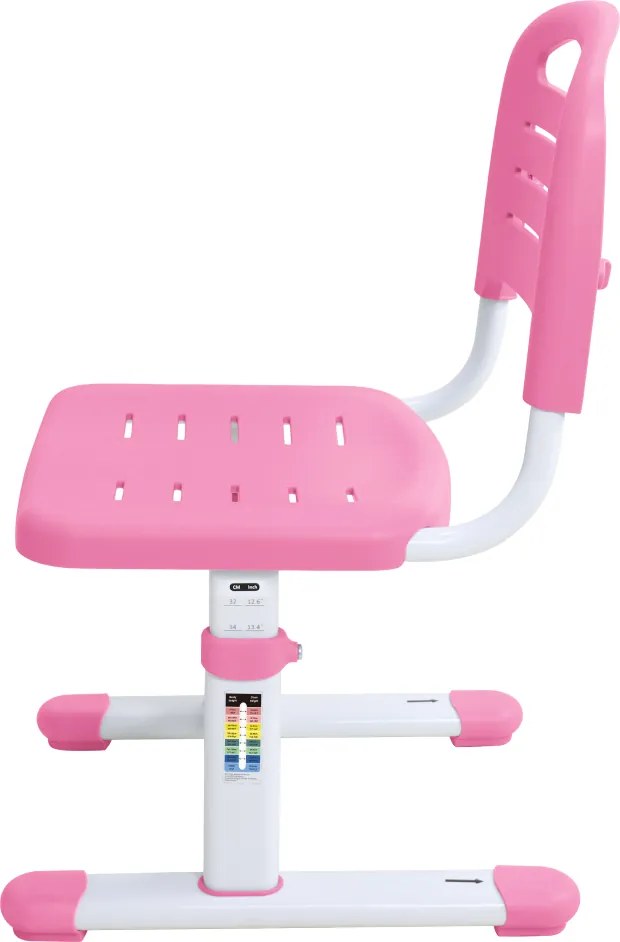 Növekvő íróasztal és szék, rózsaszín/fehér, set ZION