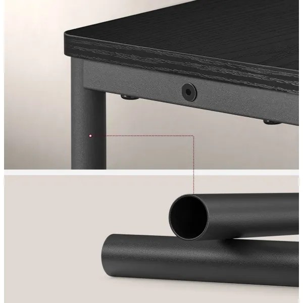 Kisasztal beépített konnektorral és USB-portokkal ROD fekete