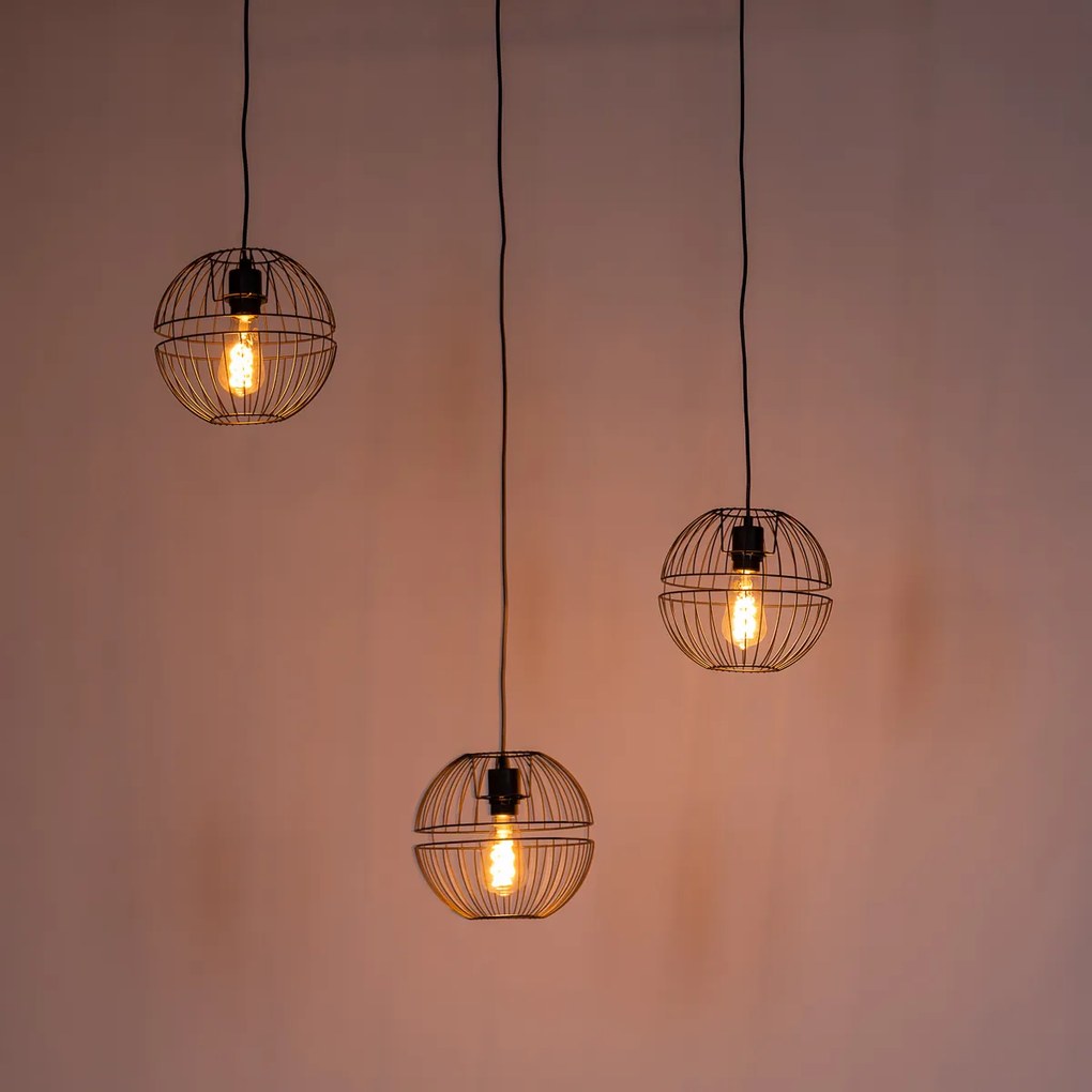 Modern fekete lógólámpa 3-lámpás - Sphaera