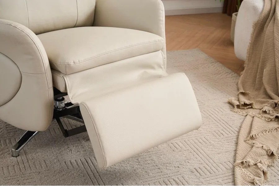 VASHOME Elektromos relaxációs fotel állítható háttámlávalés lábzsámollyal, USB töltővel, Bézs