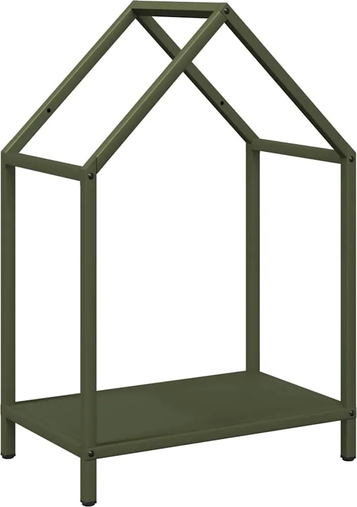 vidaXL olívazöld hidegen hengerelt acél tűzifatároló 40x25x60 cm
