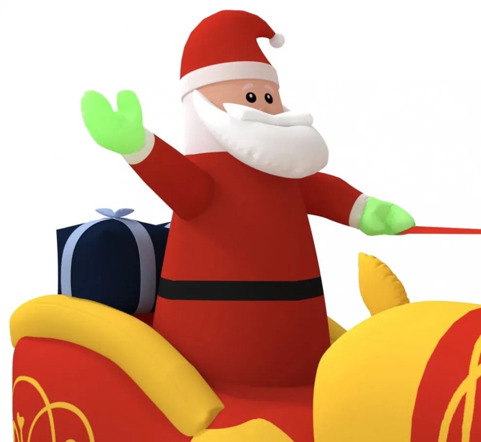 felfújható karácsonyi Mikulás és rénszarvas LED-ekkel 130 cm