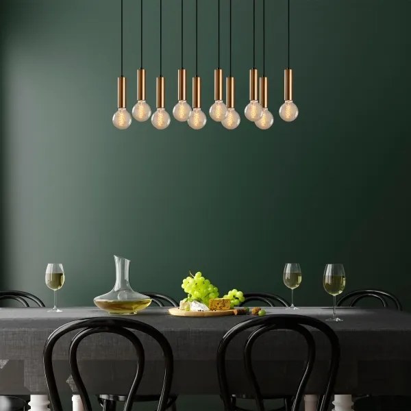 TEMPO kábelcsillár 10x E27/40W/230V, arany