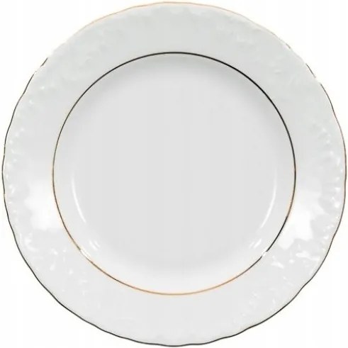 Ćmielów Rococo Desszert Tányér Csempe 1 db Porcelán 19 cm Arany vonal