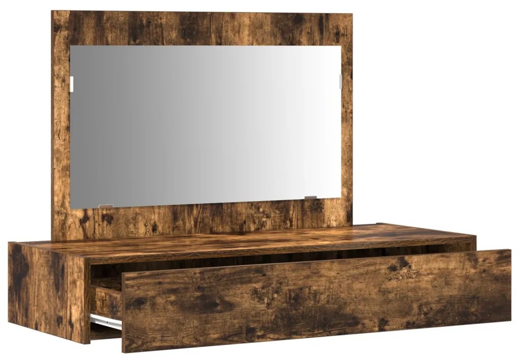 Fali sminkasztal Füstölt tölgy 100x40x70 cm