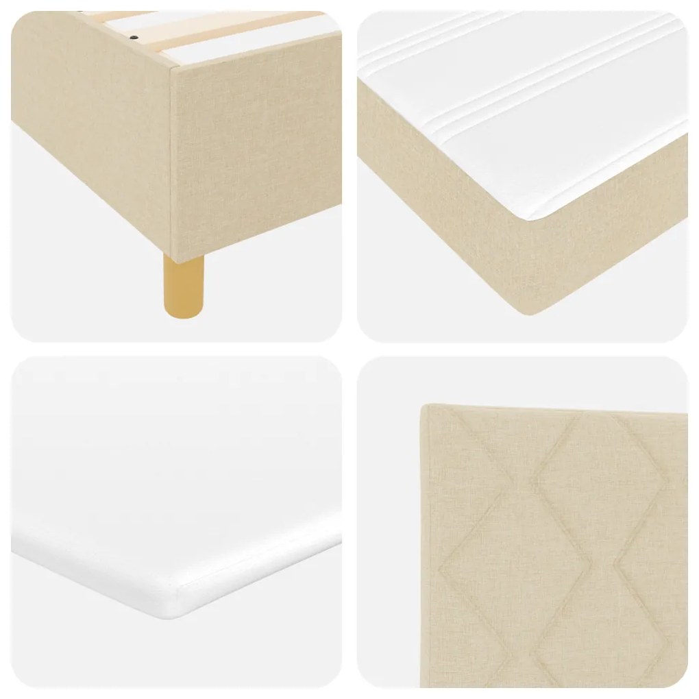 Boxspring Ágy Matraccal Krém színben - 90x200 cm Textil
