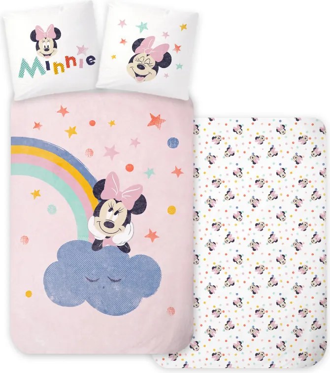 Disney Minnie Dreamland gyerek, ovis ágyneműhuzat 100×135 cm, 40×60 cm