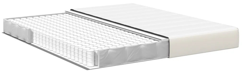 Pocket Spring Mattress Krém 180x200x20 cm Közepesen Kemény Szövet
