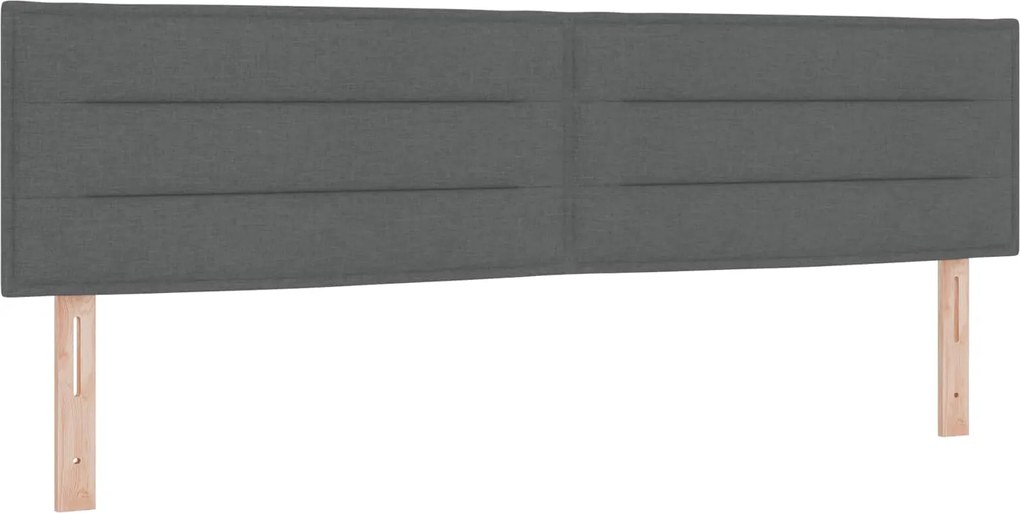 vidaXL LED ágytámla LED -es lámpákkal Sötétszürke 180 cm Poliészter