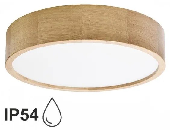 Temar Fürdőszobai mennyezeti lámpa CLEO 3xE27/24W/230V IP54 á. 37,5 cm tölgy 5907623600028