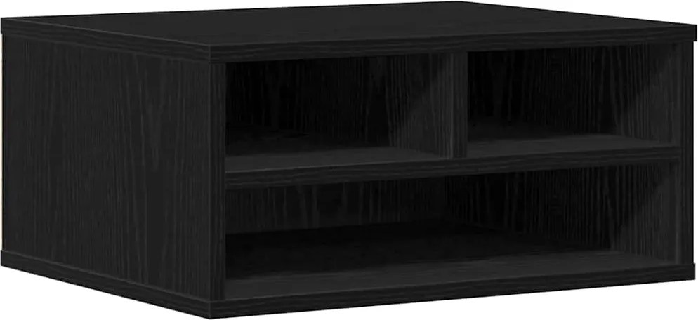 vidaXL Nyomtatóállvány Fekete tölgy 49 x 40 x 22,5 cm Faanyag