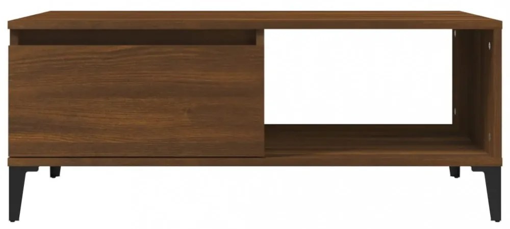 barna tölgyszínű szerelt fa dohányzóasztal 90x50x36,5 cm