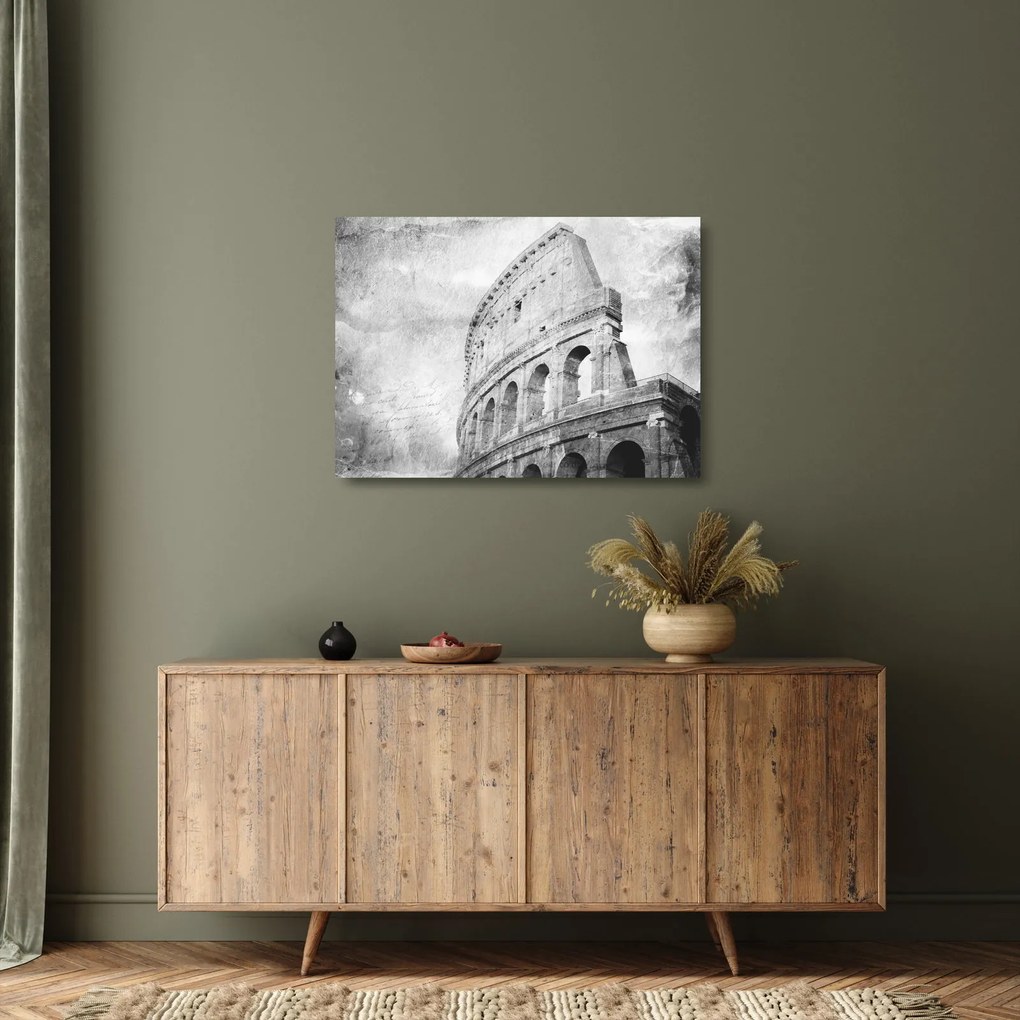 Üveg kép - Vintage Üveg képeslap a városról N⁰1 (70x50 cm)