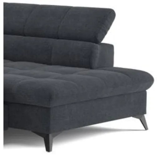 Fekete MARANO balos L-alakú kihajtható sarokkanapé