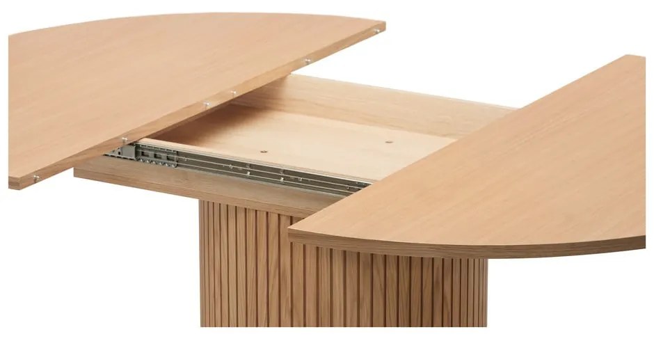 Kerek bővíthető étkezőasztal tölgyfa dekorral ø 115 cm Malaga – Bonami Selection