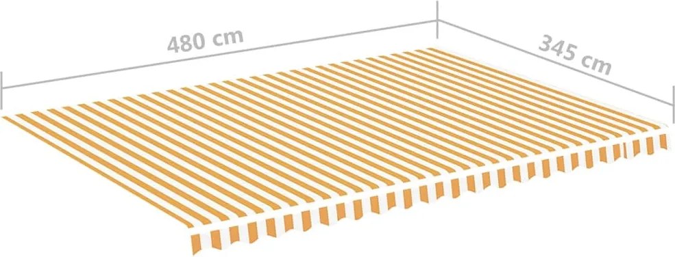 Sárga és fehér csere napellenző ponyva 5 x 3,5 m