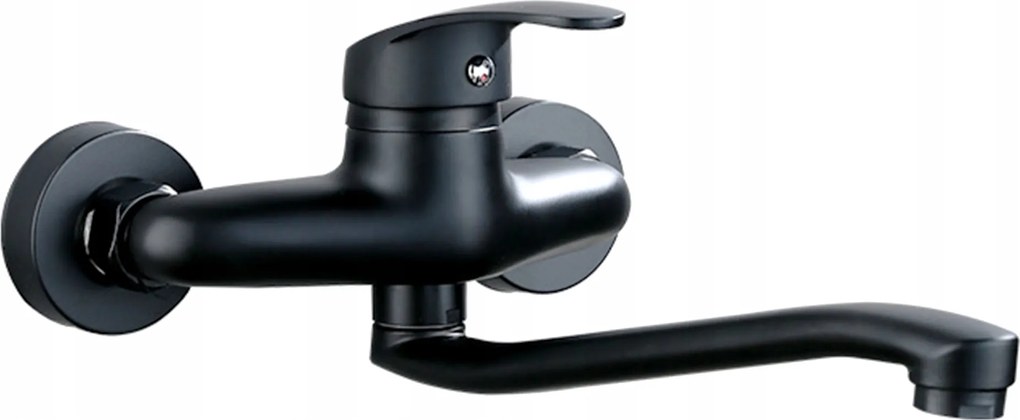 Konyhai mosdó csaptelep fali hosszú forgatható kifolyócső bütyök rozetta