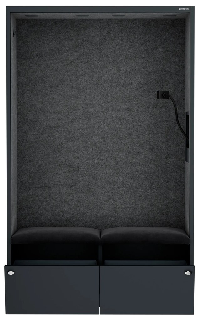 Akusztikus fülke SALLY MentalBox 1150 mm – antracit váz, sötétszürke ülés