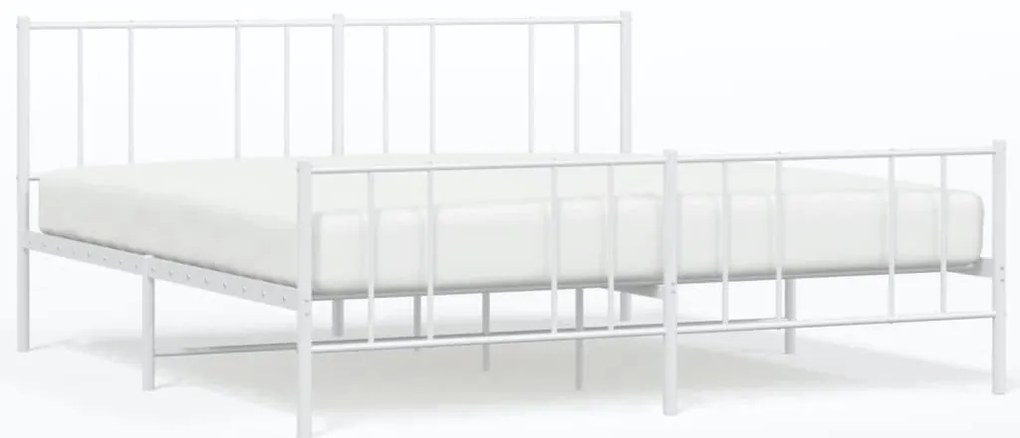 fehér fém ágykeret fej- és lábtámlával 180 x 200 cm