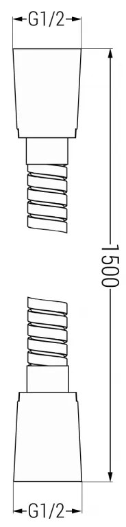 Mexen tartozékok, Zuhanycső 150 cm, rozsdamentes acél fonat, fekete, 79460-70