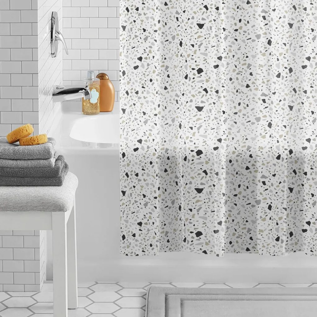 Zuhanyfüggöny - TERRAZZO - Impregnált textil - 180 x 200 cm