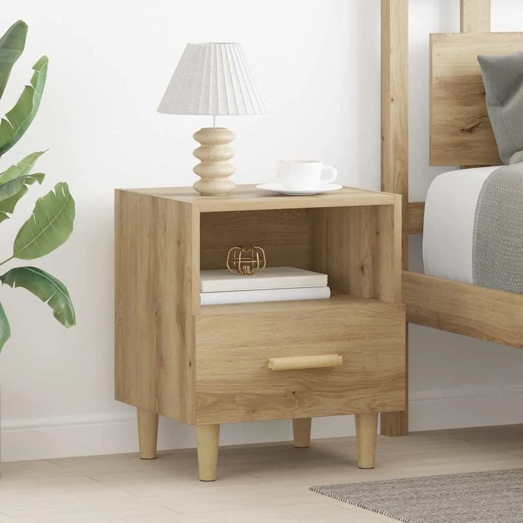 Éjjeliszekrény 2 pcs kézműves tölgy 40 x 35 x 47.5 cm Faanyag