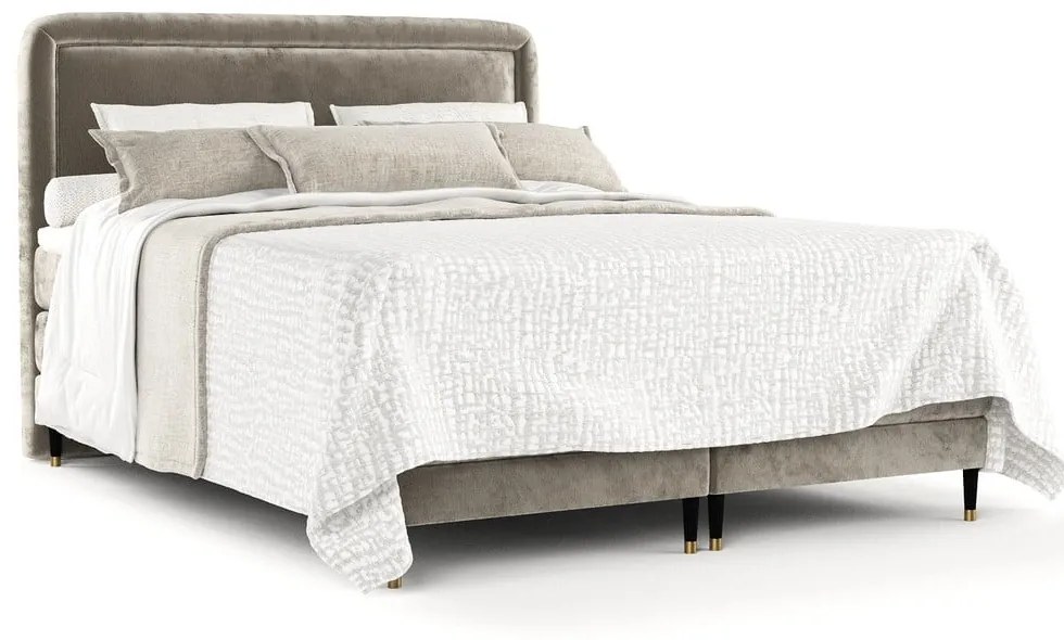 Világosbarna boxspring ágy 160x200 cm Dove – Maison de Rêve