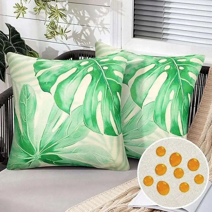 Díszpárnahuzat pálmalevél mintás 45x45cm 2 db-os szett