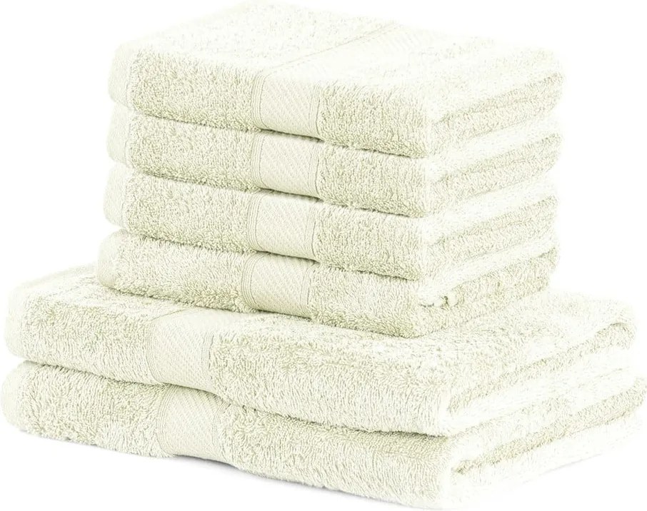 Bamby Ecru szett 2 db világosbézs fürdőlepedővel és 4 db törölközővel - DecoKing