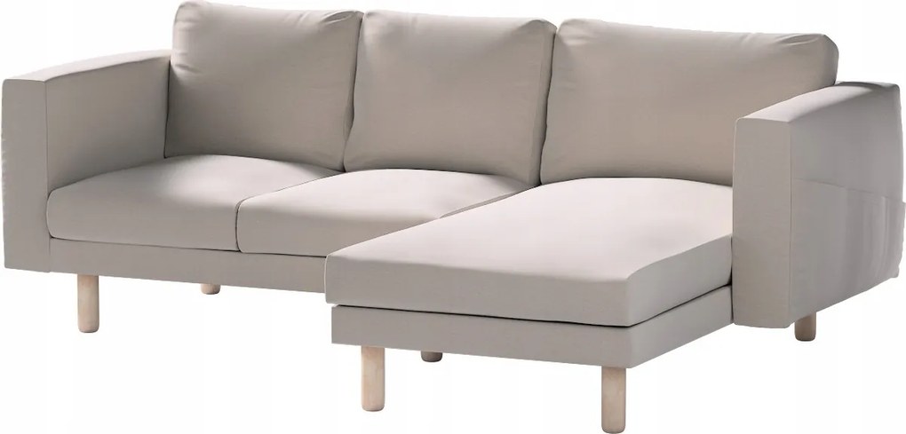 Dekoria Norsborg 3 személyes kanapé huzat Ikea sezlonnal barna