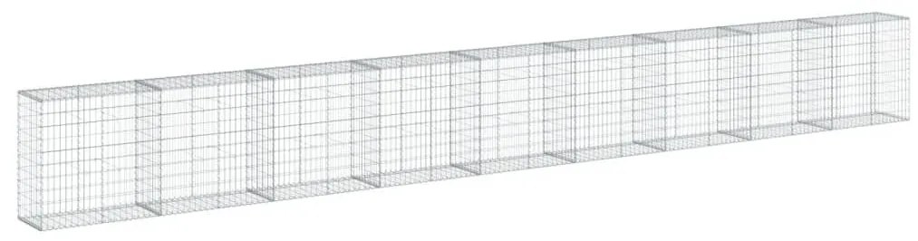 horganyzott vas gabion kosár fedéllel 900 x 50 x 100 cm