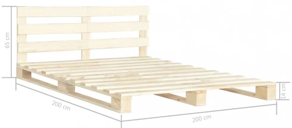 tömör fenyőfa raklap ágykeret 200 x 200 cm