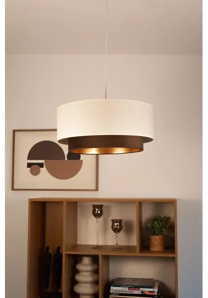 Kábeles csillár NATIA 1xE27/60W/230V fehér/barna