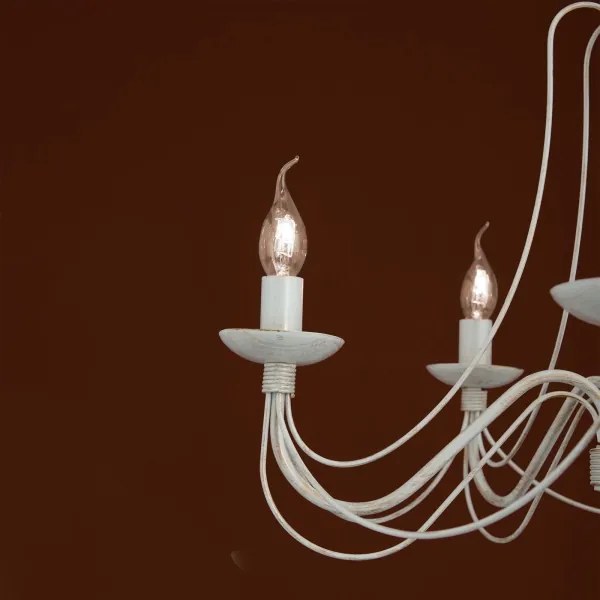 Orion LU 1531/5 - Csillár láncon VELA 5xE14/40W/230V átm. 60 cm fehér/arany/patinás