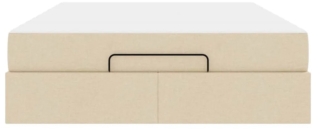 Ágykeret tárolóval Krém 160 x 200 cm szövet