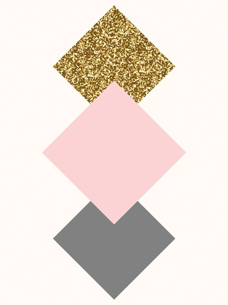 Fotótapéta flizelina Rombusz arany rózsaszín szürke világos háttér 206x275 papír +ragasztó