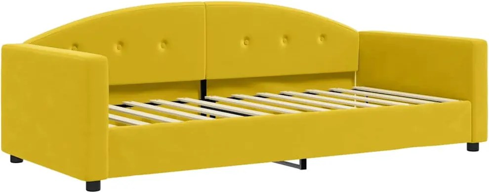 vidaXL sárga bársony kanapéágy 90 x 200 cm