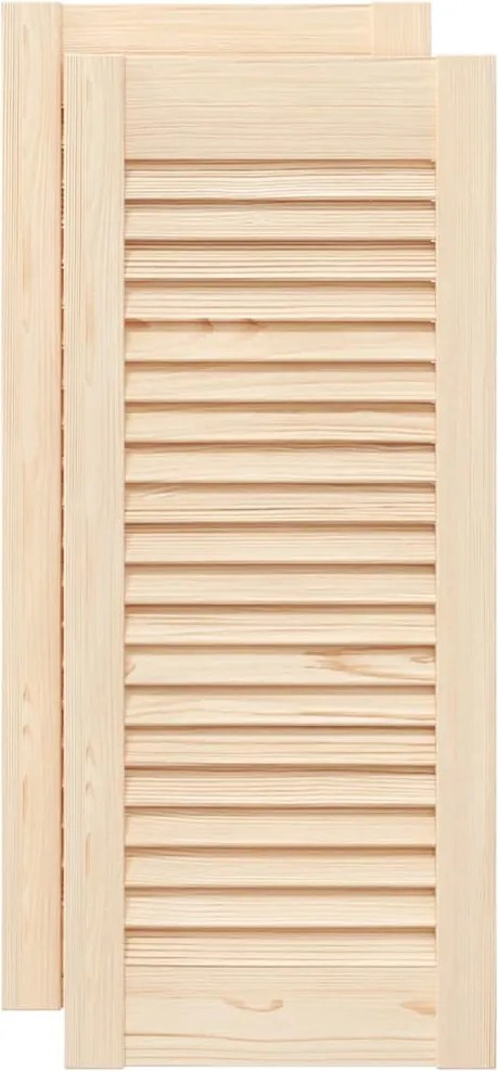 vidaXL 2 db tömör fenyőfa lamellás szekrényajtó 69x29,5 cm