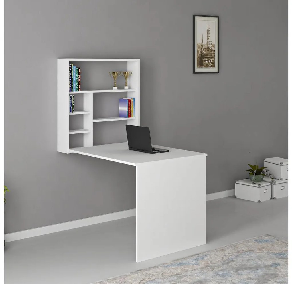 Asir Munkaasztal polccal SEDIR 154,2x90 cm fehér AS0548