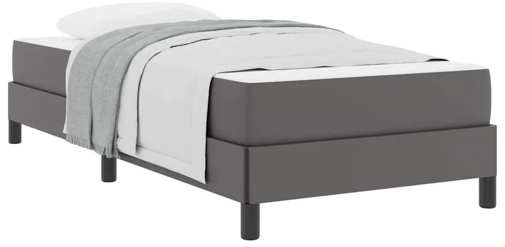 Ágy matracmal Szürke 90 x 200 cm Műbőr