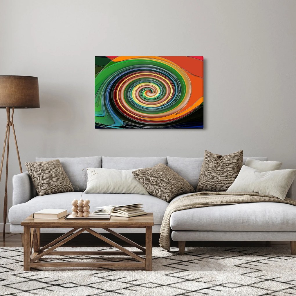 Absztrakt kép - színes spirál (90x60 cm)