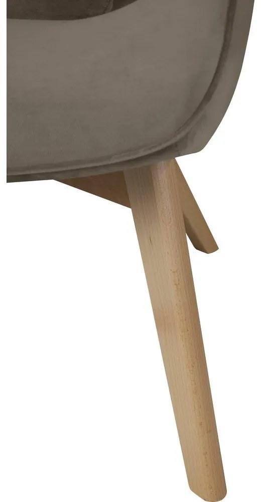 Világosbarna bársony fotel Niko – Ropez