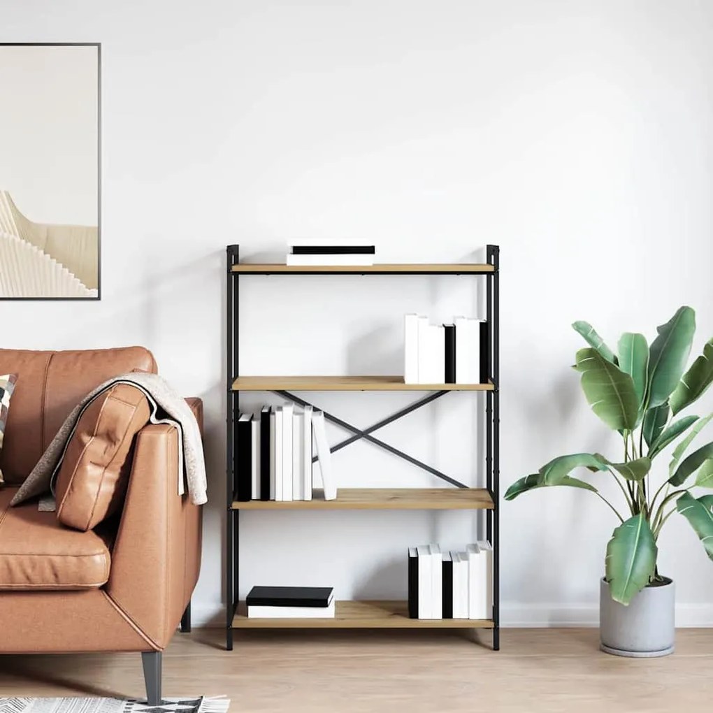 Könyvszekrény kézműves tölgy 80 x 30 x 118 cm Faanyag